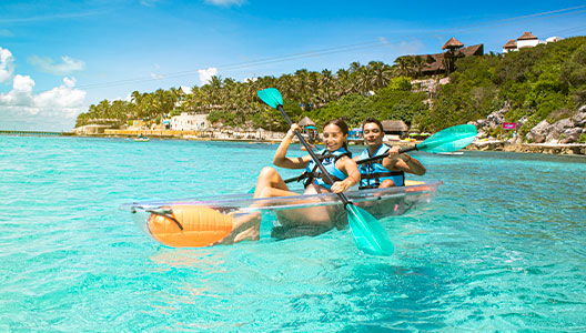 Kayak en parque garrafón Isla Mujeres