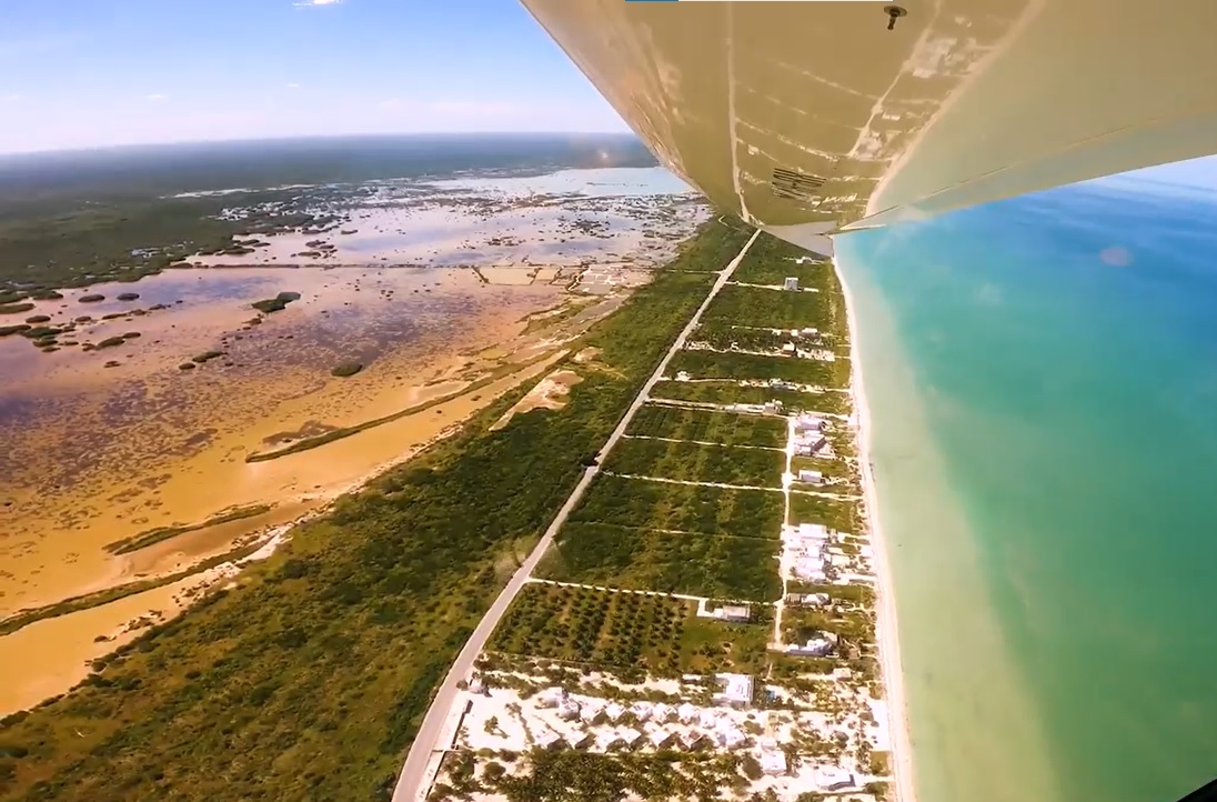 Aerial view of Yucatan coast