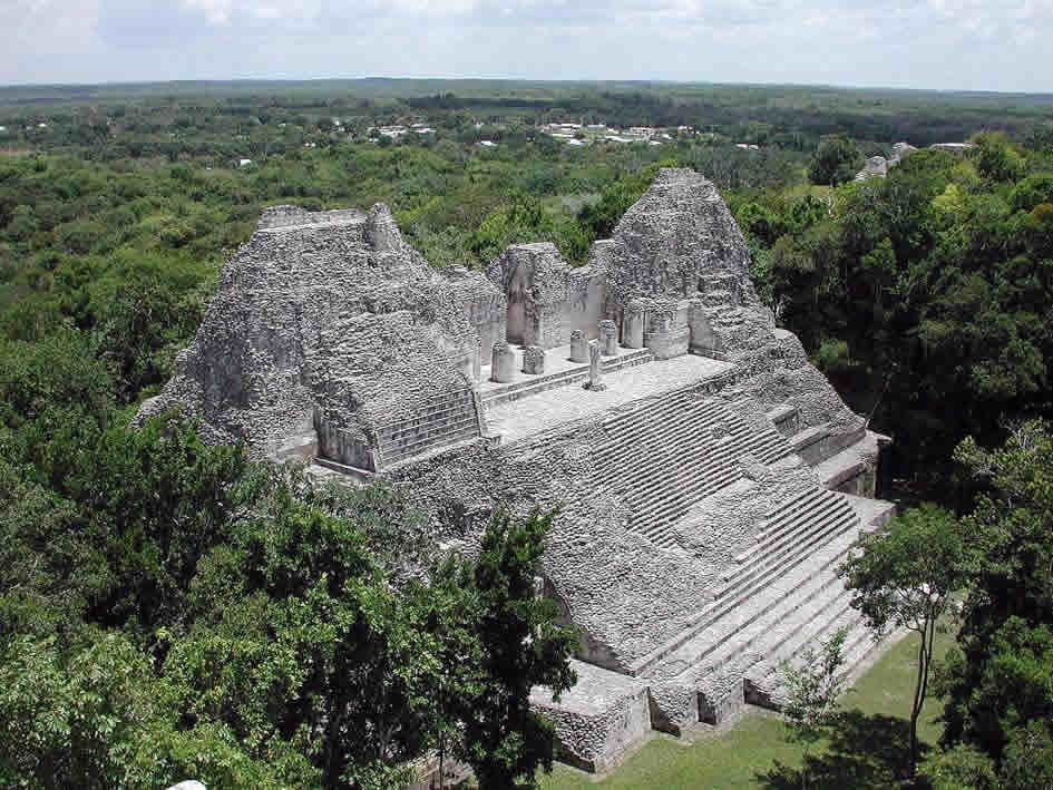 Jaina Mayan Ruins artificial island in Mexico