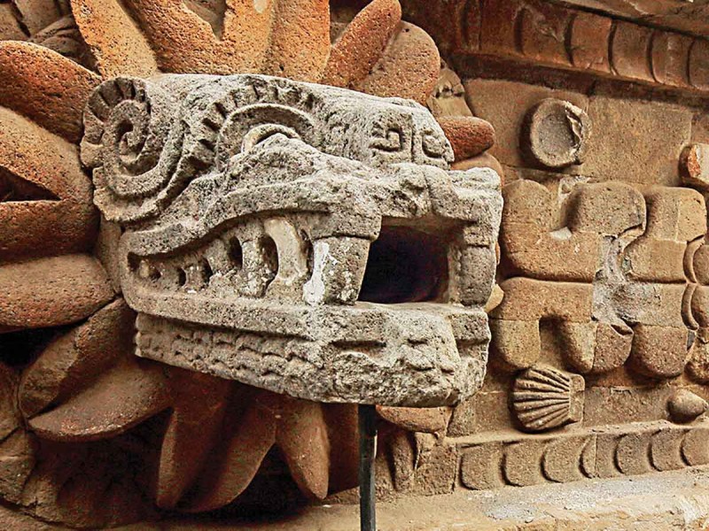 Feathered Serpent at Chichen Itza Pyramid