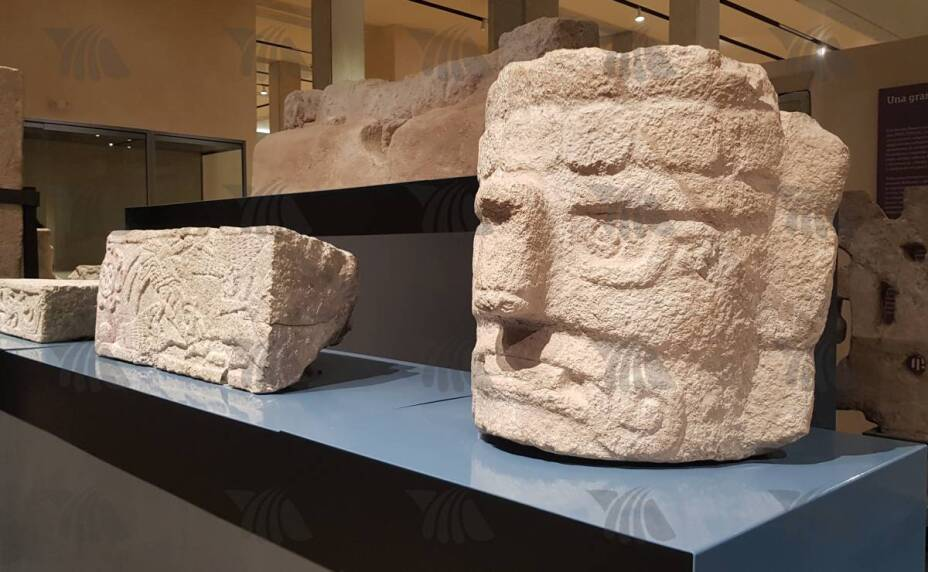 Pieza arqueológica en el Gran Museo de Chichen Itza