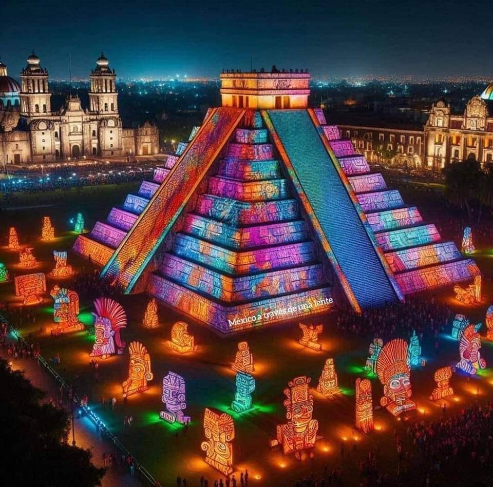 The Temple of Kukulkan at the Zocalo in Mexico City