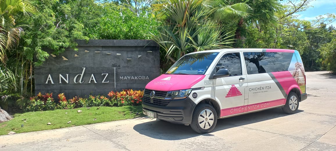 private driver and van by Chichen Itza from Andaz Mayakoba Cancun 