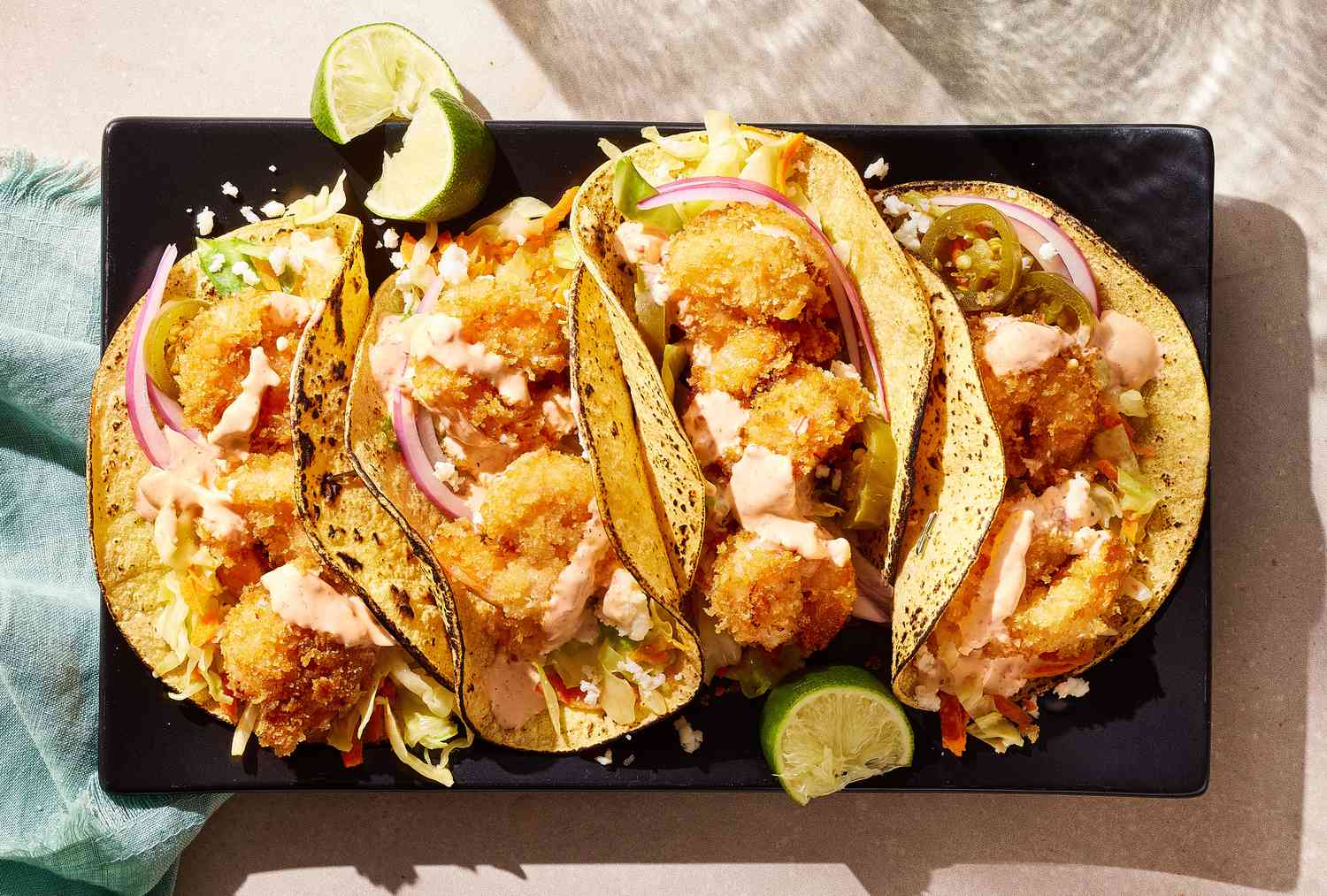 Baja-style fish and shrimp tacos